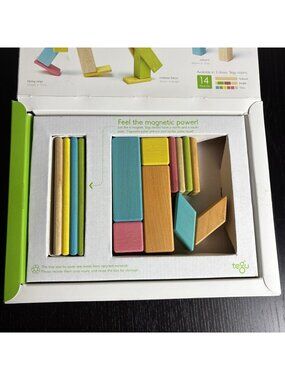 TEGU Tints Set of 14 Magnetic Wooden Blocks